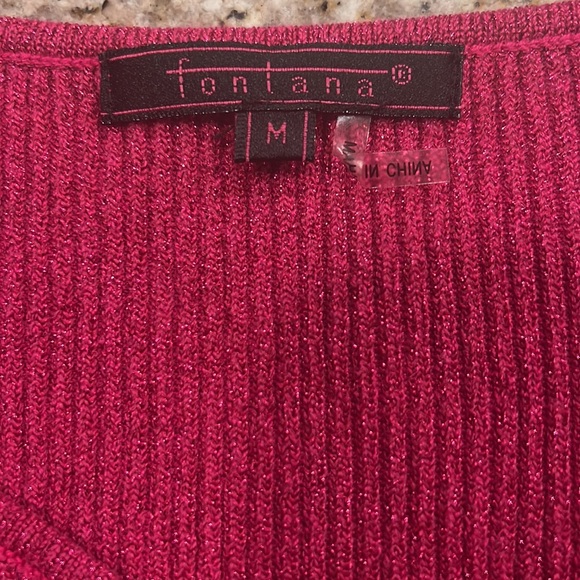 Tank Top- Fucshia - Shiny - Medium - Silk/Viscose/Lurex/Nylon/Spandex - Picture 5 of 6